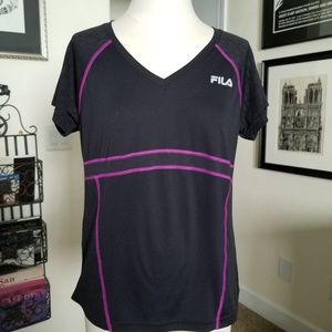 Fila sport black running shirt size large EUC